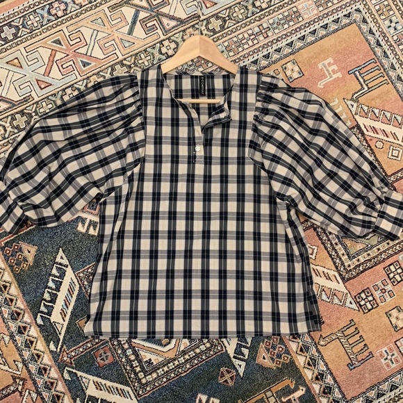 X COMPANY PLAID BLOUSE - Picture 6 of 7